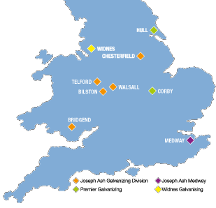 Joseph Ash Galvanizing plant map